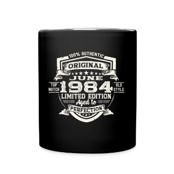 39e anniversaire Juin Millésime 1984 Bouclier d’origine - Mug uni - noir - Devant