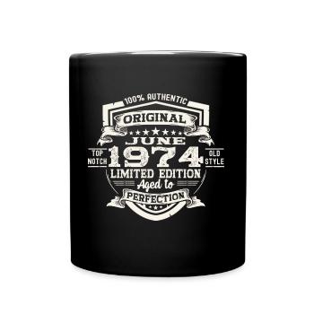 49e anniversaire Juin Millésime 1974 Bouclier Original - Mug uni - noir - Devant