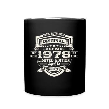 45e anniversaire Juin Millésime 1978 Bouclier original - Mug uni - noir - Devant