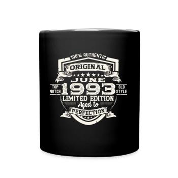 30e anniversaire Juin Millésime 1993 Bouclier original - Mug uni - noir - Devant