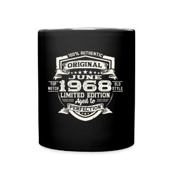 55e anniversaire Juin Millésime 1968 Bouclier original - Mug uni - noir - Devant