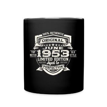 70e anniversaire Juin Millésime 1953 Bouclier original - Mug uni - noir - Devant