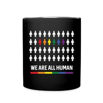 Pride Month LGBTQ - Wir sind alle Menschen - Tasse einfarbig - Schwarz - Vorne