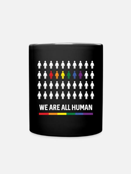 Pride Month LGBTQ - Wir sind alle Menschen - Tasse einfarbig - Schwarz