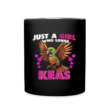 Just a Girl who Loves Keas - Tasse einfarbig - Schwarz - Vorne
