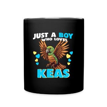 Just a Boy who Loves Keas - Tasse einfarbig - Schwarz - Vorne