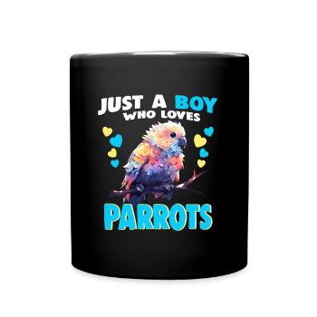 Juste un garçon qui aime les perroquets - Mug uni - noir - Devant