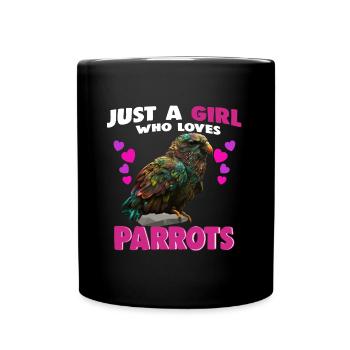 Juste une fille qui aime les perroquets - Mug uni - noir - Devant