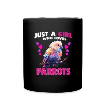 Juste une fille qui aime les perroquets - Mug uni - noir - Devant