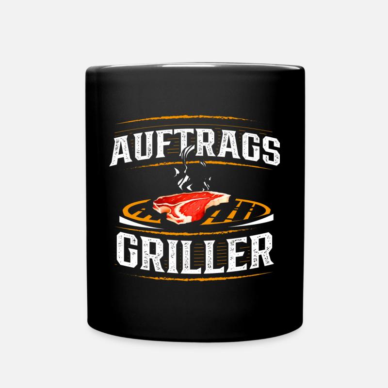 Auftragsgriller - Lustiger Spruch BBQ Grillmeister - Tasse einfarbig - Schwarz