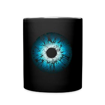 Eye, Iris, Blue, Mandala, Pupil, Eyes - Full Colour Mug - black - Front