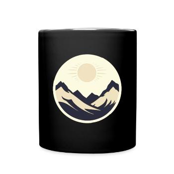 Montagnes au soleil - Mug uni - noir - Devant