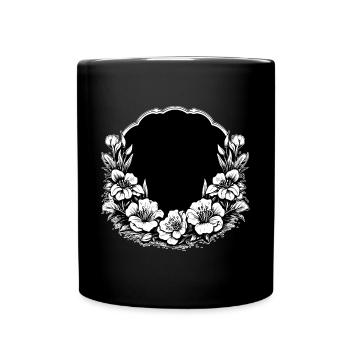 Couronne de fleurs Fleurs Pré d’été Fleurs de mariage - Mug uni - noir - Devant