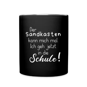 SCHÜLER SCHULE KIND LERNEN KINDERGARTEN SPIELEN - Tasse einfarbig - Schwarz - Vorne
