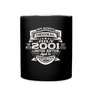 22nd Birthday Man Original July Vintage 2001 - Full Colour Mug - black - Front