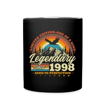 Legendary Since 1998 Vintage Birthday Gift - Full Colour Mug - black - Front