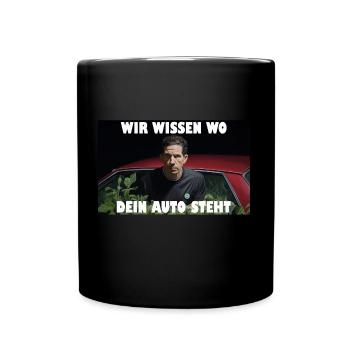 Fussball Schirri, wir wissen wo... - Tasse einfarbig - Schwarz - Vorne