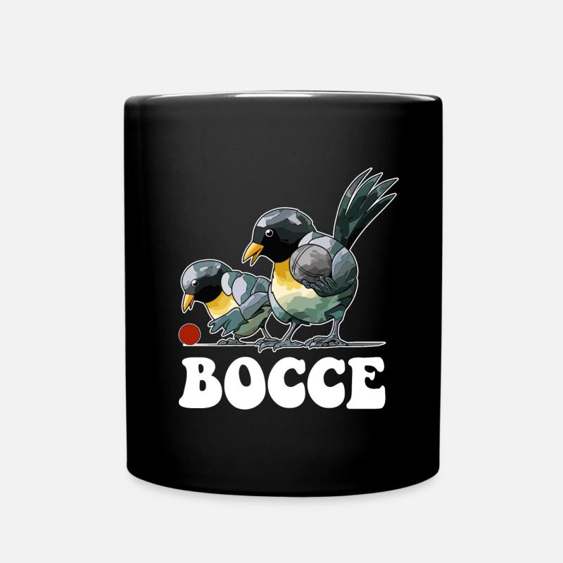 Boccespieler Spruch Ball Vogel mit Jack Bocci - Tasse einfarbig - Schwarz