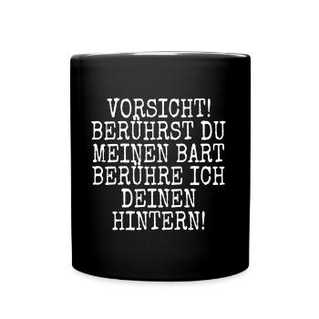 Mein Bart - Tasse einfarbig - Schwarz - Vorne