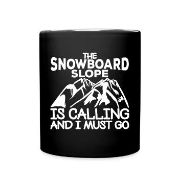 Snowboard Spruch - Tasse einfarbig - Schwarz - Vorne