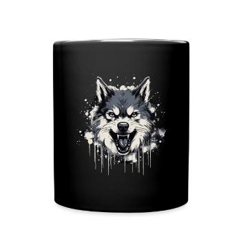 Husky Dog - Tasse einfarbig - Schwarz - Vorne