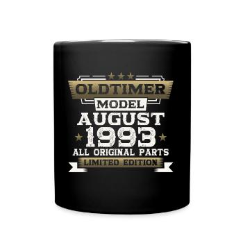 30th Birthday Man Oldtimer August Vintage 1993 - Full Colour Mug - black - Front