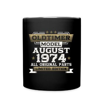 49th Birthday Man Oldtimer August Year 1974 - Full Colour Mug - black - Front