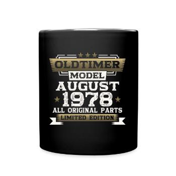 45th Birthday Man Oldtimer August Vintage 1978 - Full Colour Mug - black - Front