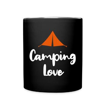 Camping Love Camper Zelt Liebe Fan Outdoor Sommer - Tasse einfarbig - Schwarz - Vorne