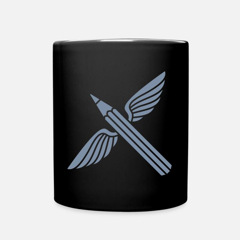 Winged pencil - Full Colour Mug - black