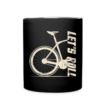 Retro-Fahrrad-Silhouette - Tasse einfarbig - Schwarz - Vorne