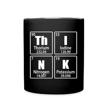 Think - Periodic Table Elements - Full Colour Mug - black - Front