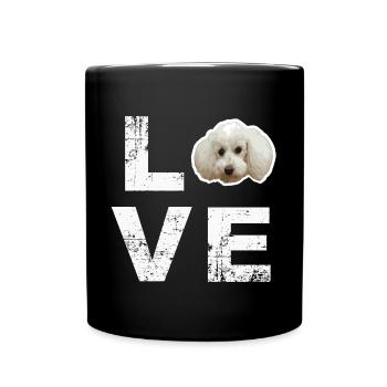 Caniche d’amour - Propriétaire de chien, chien, promenade - Mug uni - noir - Devant