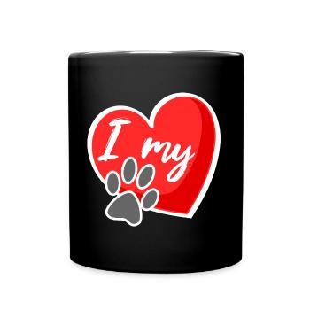 I my Dog - Propriétaire de chien, Chien, Promenez-vous - Mug uni - noir - Devant