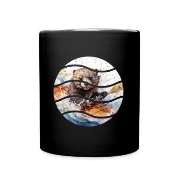 Kanu Otter - Tasse einfarbig - Schwarz - Vorne