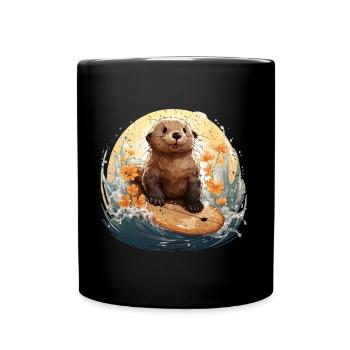 Loutre de surf - Mug uni - noir - Devant