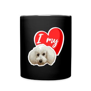 Ich liebe mein Pudel - niedlich für Pudelbesitzer - Tasse einfarbig - Schwarz - Vorne
