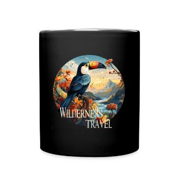 Wilderness Travel retro style - Full Colour Mug - black - Front