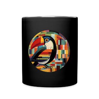 Tucan retro style - Tasse einfarbig - Schwarz - Vorne