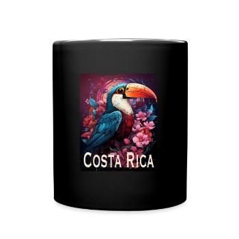 Costa Rica retro style - Full Colour Mug - black - Front