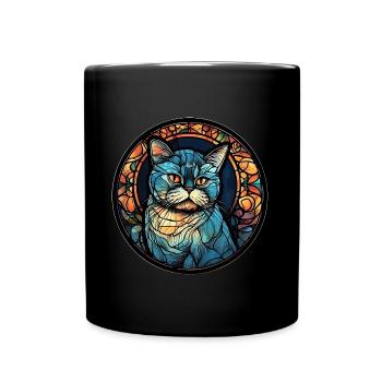 Exotique Shorthair Cat Race Aquarelle Verre - Mug uni - noir - Devant