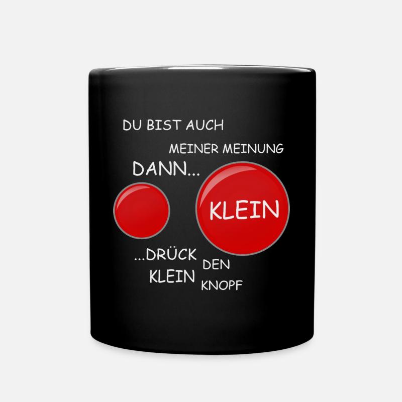 Rote Knopf - Tasse einfarbig - Schwarz
