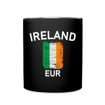 Irland-Flagge - Tasse einfarbig - Schwarz - Vorne