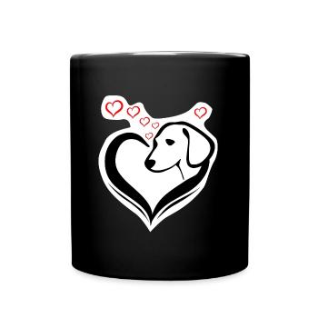 Very cute dog heart for dog lover darling - Full Colour Mug - black - Front