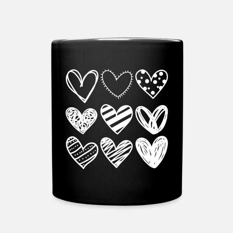 Doodle Hearts Sketchset - Mug uni - noir