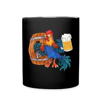 Mein Lieblingstier ist der Zapfhahn, Bier Trinken - Tasse einfarbig - Schwarz - Vorne