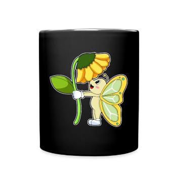 Butterfly Flower - Full Colour Mug - black - Front