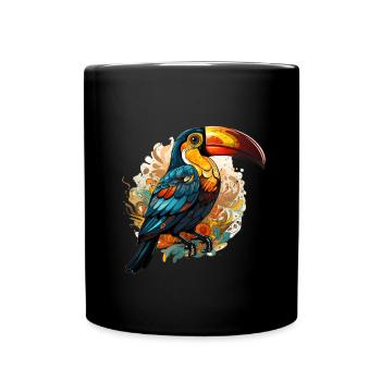Toucan retro style - Full Colour Mug - black - Front