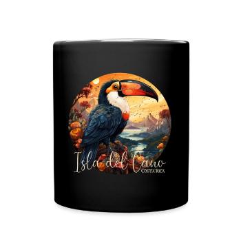 Isla del Cano Costa Rica Toucan retro style - Full Colour Mug - black - Front