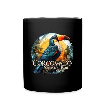 Corcovado National Park Costa Rica retro style - Full Colour Mug - black - Front